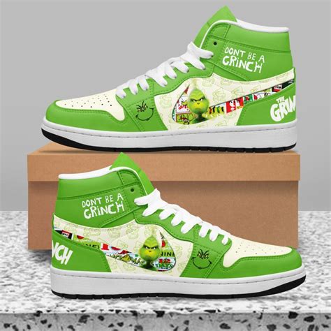 The Grinch Air Jordan 1 High Top Shoes Tinykem