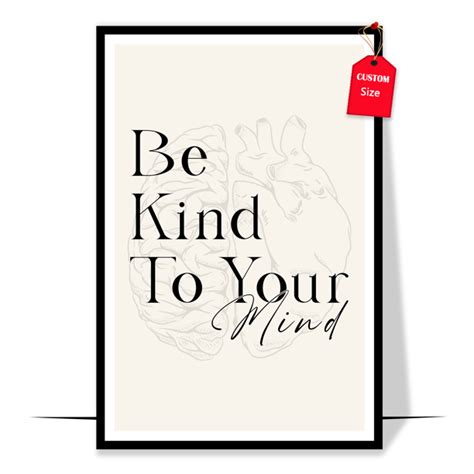 Loluis Be Kind To Your Mind Poster Mental Health Wall Art Therapy