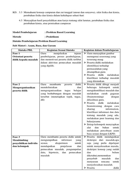 Sintaks Pbl Asam Basa Garam Pdf