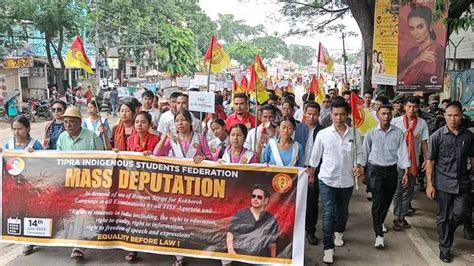 Tripura Mass Rally Demands Inclusion Of Roman Script For Kokborok