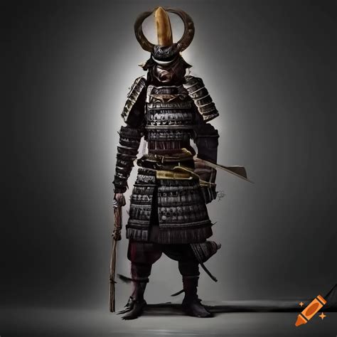 Japanese Samurai Warrior Full Body Dark Background Fantasy