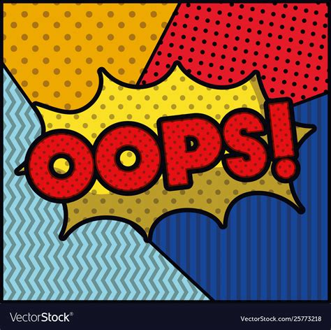 Oops Word Pop Art Style Expression Royalty Free Vector Image