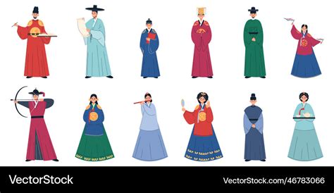 Oriental royal family sey Royalty Free Vector Image