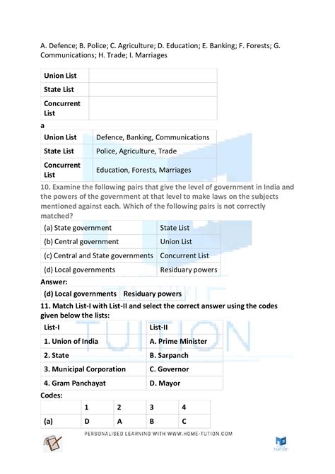 Ncert Solutions For Class Political Science Chapter Federalism