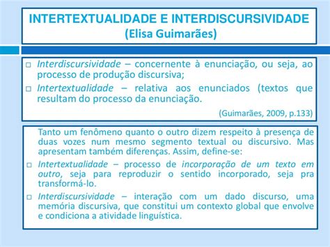 Sobre Intertextualidade E Interdiscursividade Podemos Afirmar Que