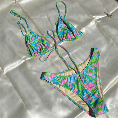 VINTAGE FLORAL BIKINI String Bikini Deadstock Bikini Etsy
