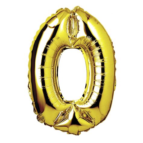 Large Gold Foil Number 0 Balloon Cazaar