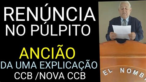 Ren Ncia No Pulpito Anci O Explica Isaias Fco Morato Nova Ccb Est