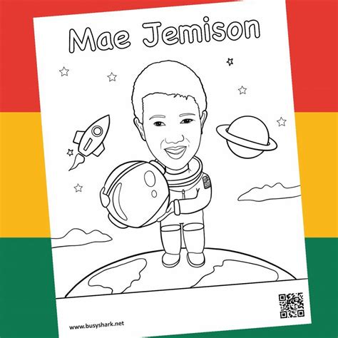 Mae Jemison Coloring Page Free Printable Busy Shark