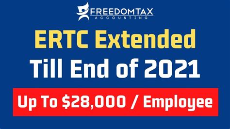 Employee Retention Tax Credit 2021 Extended Till End of 2021 | FreedomTax Accounting, Payroll ...