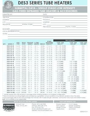 Fillable Online Des Series Engineering Submittal Data Sheet Hydronic