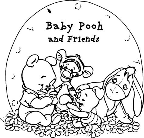 Awesome Pooh Wallpaper Baby Pooh And His Friends Coloring Page