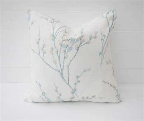 Laura Ashley Pussy Willow Duck Egg Cushion Backed In Laura Ashley