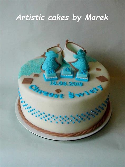 Baptism boy cake - Decorated Cake by Marek - CakesDecor