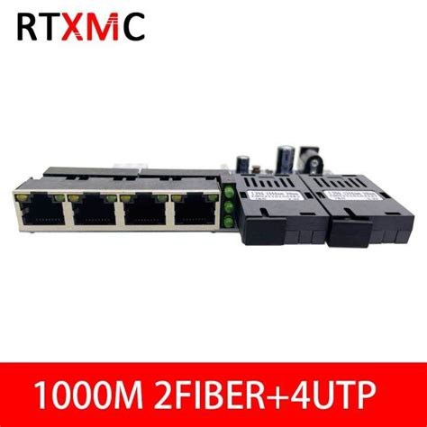 Pcba 4utp Amp2sc 101001000m Gigabit Ethernet Switch Ethernet Fiber