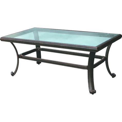 Darlee Classic 42 X 24 Inch Cast Aluminum Patio Coffee Table With Glass Top Bbqguys