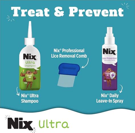 Nix Ultra Lice Treatment And Prevention Kit Hair Shampoo And Spray 120 Ml