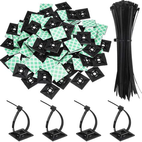 100 Pacchi Supporti Adesivi Per Fascette Zip Supporti Base Per Fascette