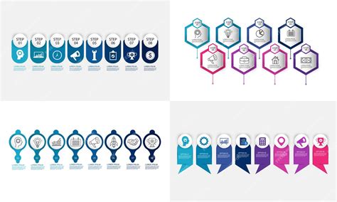 Premium Vector Infographic Templates Icons Set