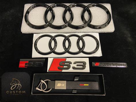 S3 Gloss Black Full Badges Emblems Package For Audi S3 8v Etsy