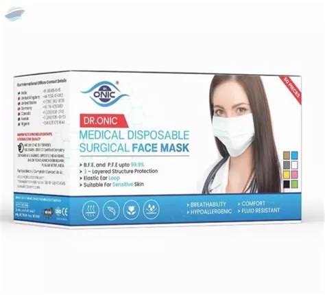 Купить Dr Onic 3 Ply Disposable Face Mask Box Of 50 по лучшей цене