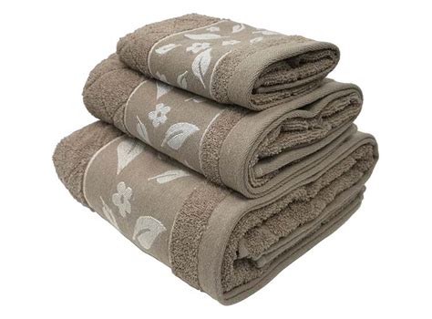 Ripley Set Toallas Andes Jacquard Beige X Grs