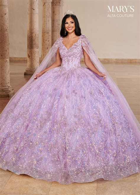 Marys Bridal Mq3082 Shoulder Cape Quinceanera Gown