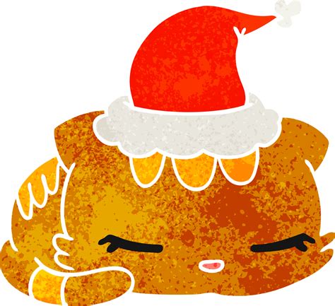 Mano Dibujado Navidad Retro Dibujos Animados De Kawaii Gato 45193414 Png