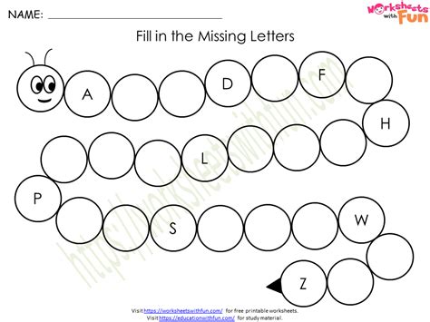 English Preschool Missing Letters Worksheet 1 Wwf