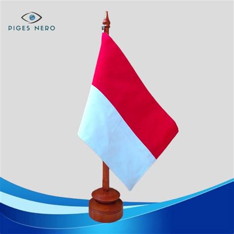 Jual Bendera Meja Merah Putih Bahan Beludru X Tiang Kayu Shopee