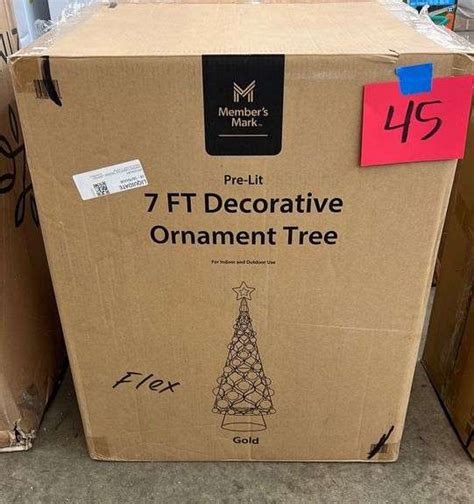 7FT DECORATIVE ORNAMENT TREE IN BOX Earl S Auction Company