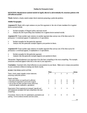 Fillable Online Outline For Persuasive Letter Fax Email Print Pdffiller