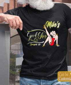 Customizable Hot Rod Betty Boop Pin Up Girl Speed Shop T Shirs Dingmun