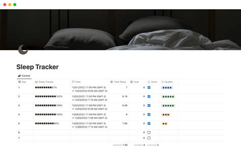 Sleep Tracker Notion Template