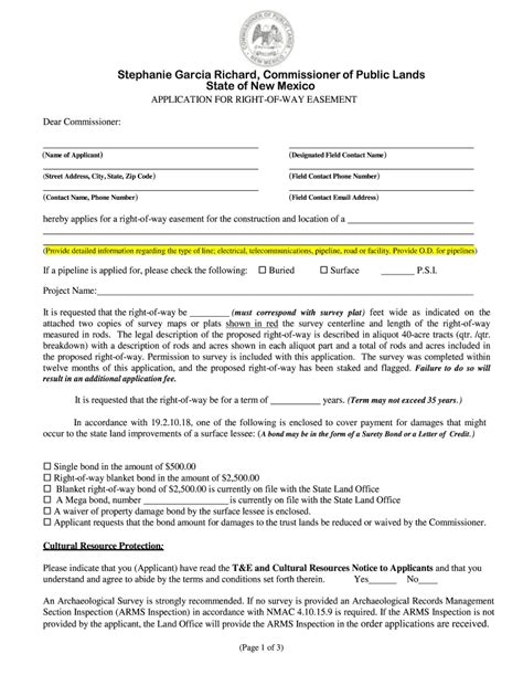 Fillable Online Rights Of Way Division Rights Of Way Easement