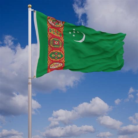 Premium Photo | Flag of turkmenistan