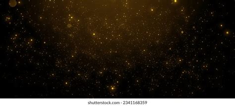 Gold Particles Abstract Background Shining Golden Stock Photo