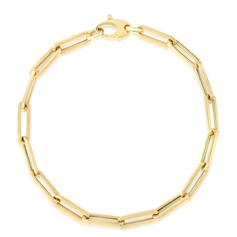 14K Yellow Gold 4 2mm Paperclip Chain Bracelet 9717809 HSN