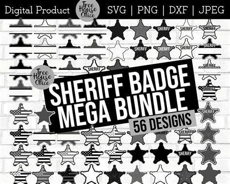 This Sheriff Badge Mega Bundle Includes 55 Sheriff Badges Featuring