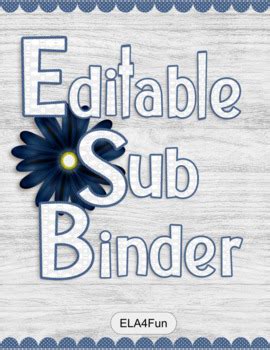 Editable Substitute Teacher Binder Digital Or Print Farmhouse By