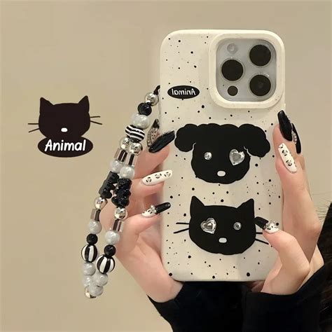 Cute Cartoon Cat Puppy Diamond Jewelry Phone Case For IPhone 15 14 13