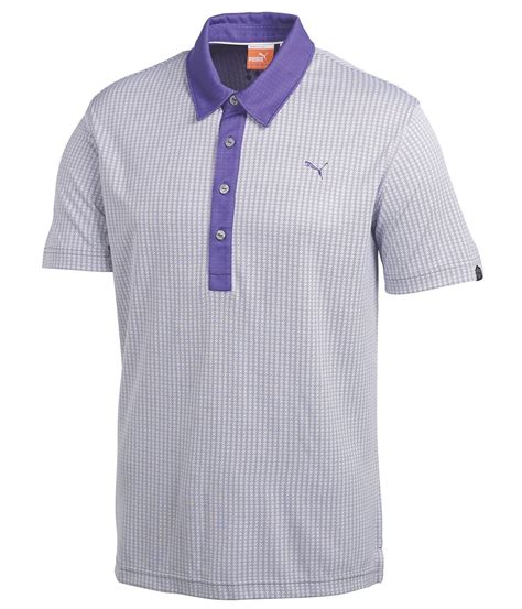 Puma Golf Mens Jaquard Pattern Golf Polo Shirt Golfonline