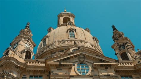 Frauenkirche Dresden Baroque Church With A Characteristic Dome Stock