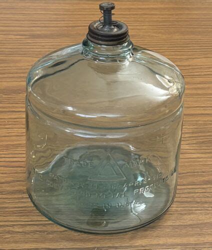 Kerosene Stove Glass Fuel Jar Cleveland Metal Products Co Circa 1919 Aqua Color Ebay