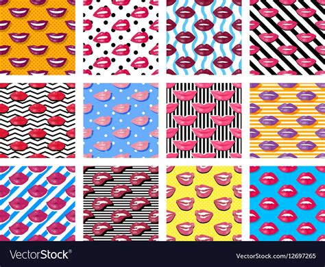 Womens Lips Seamless Pattern Royalty Free Vector Image