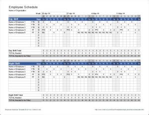 Printable Daily Staff Schedule Template