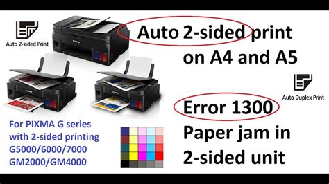 Paper Jam Remove Error 1300 On Pixma G5040 G5050 G6040 G6050 Or Similar With 2 Sided Print