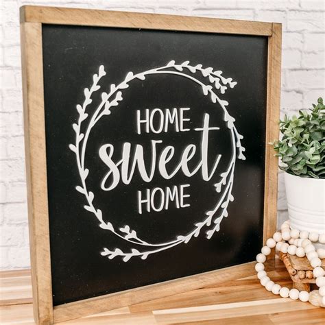 Home Sweet Home Sign | 14x14 inch Wood Sign | Home signs, Wood signs ...