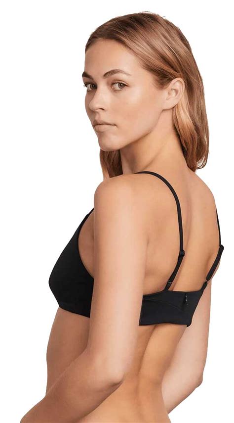 Volcom Simply Seamless V Neck Bikini Top Classic Black