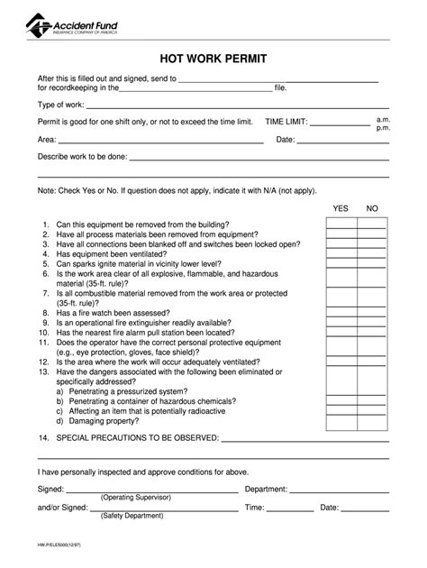 Permit To Work Form Pdf Fill Out And Sign Printable Pdf Template Images